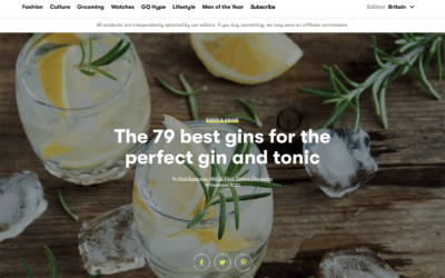 GQ names Coastal Citrus Gin as one of the best for a G&T